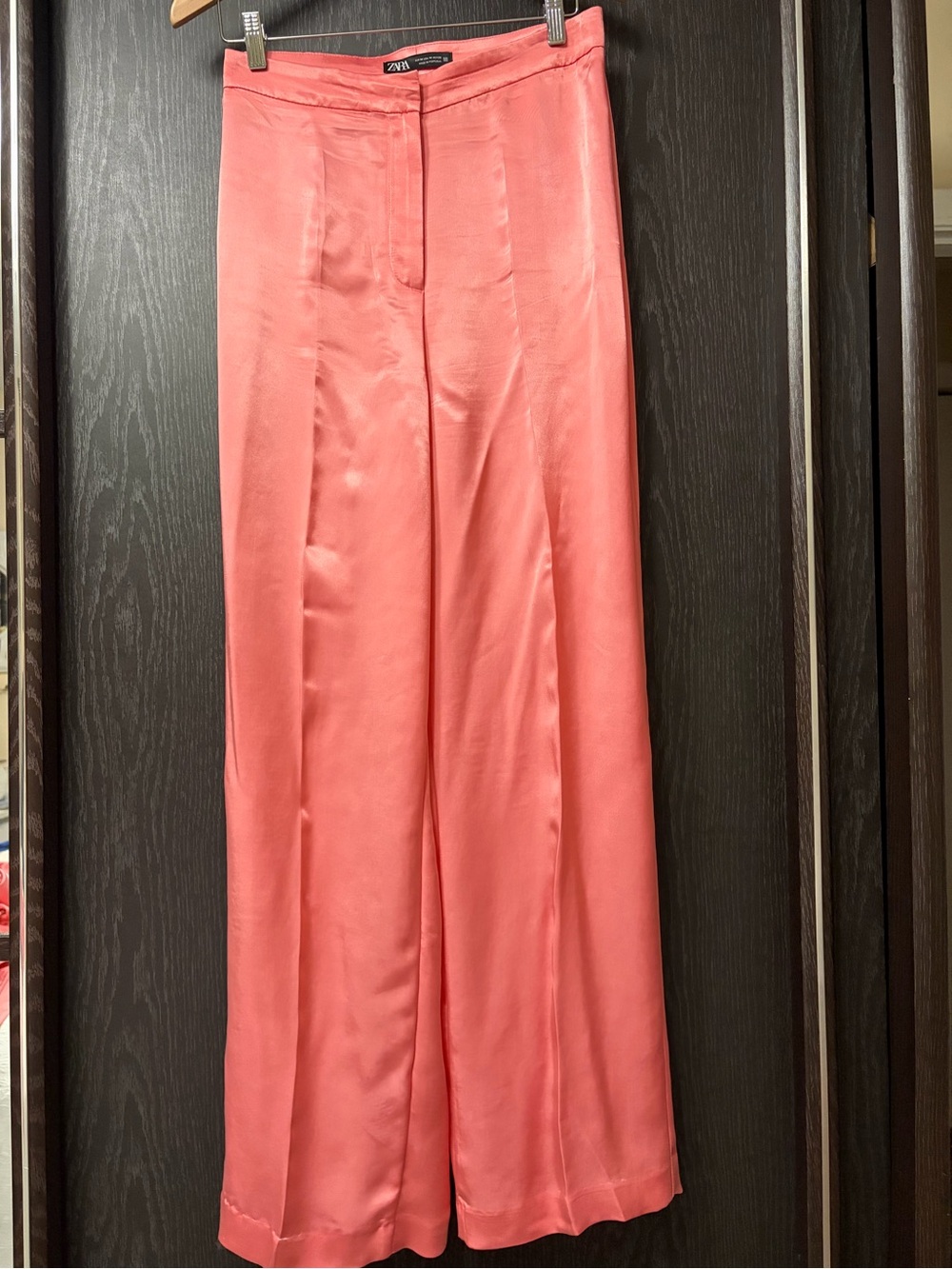 ZARA PINK SATIN EFFECT
STRAIGHT LEG PANTS - Picture 5 of 11
